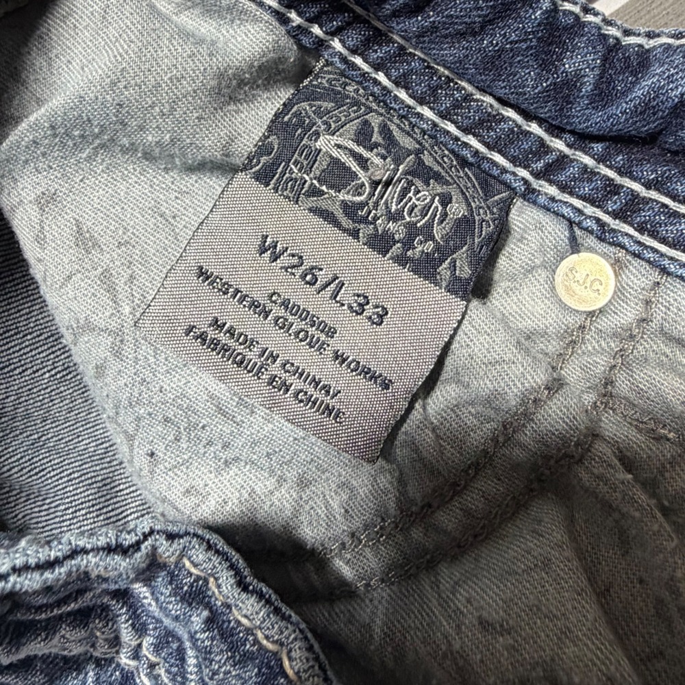 Silver Jeans Co Aiko Bootcut Distressed Medium Wash Denim Jeans W26 L33 Womens - Picture 7 of 12